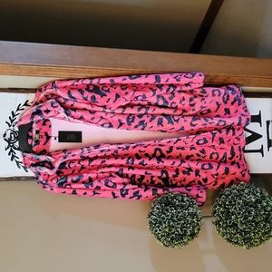 NEW L&B HOT PINK LEOPARD PRINT SHARPA JACKET